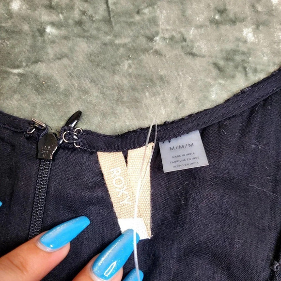 Roxy Black Sleeveless Embroidered Romper - Picture 5 of 7